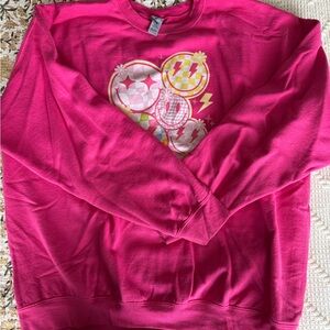 Gildan Pink Sweatshirt with Graphic Design